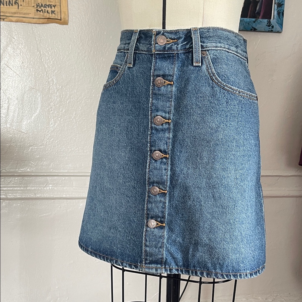 LEVIS Denim Button-Front Skirt